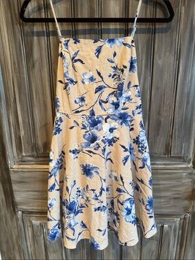 Blue Floral Spaghetti Strap Sundress